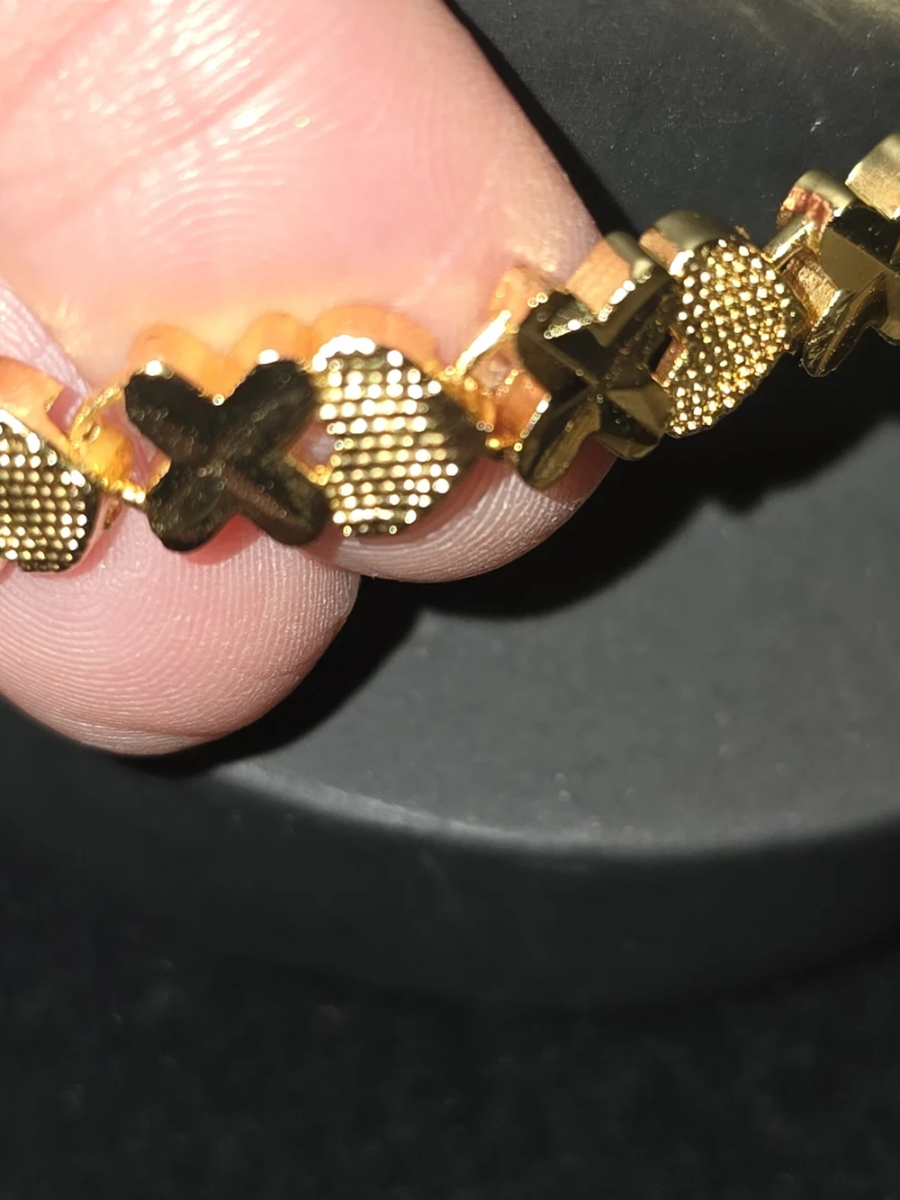 22kgp Dubai Jewelry Gold-Tone X Link Bracelet - Women Jewelry